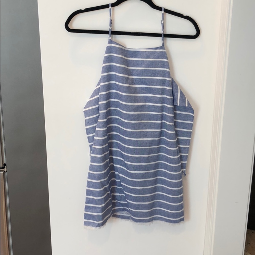blue and white striped cotton candy la romper